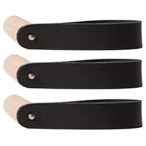 Exttlliy 3Pcs Wooden Coat Hooks,Wall Decoration Organizer Hangers,Suitable for Bedroom,Porch (Black)