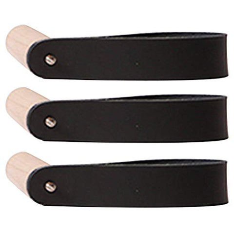 Exttlliy 3Pcs Wooden Coat Hooks,Wall Decoration Organizer Hangers,Suitable for Bedroom,Porch (Black)