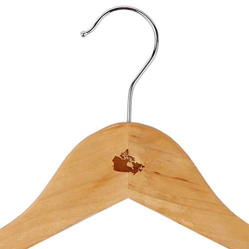 Canada Maple Clothes Hangers - Wooden Suit Hanger - Laser Engraved Design - Wooden Hangers for Dresses, Wedding Gowns, Suits, and Other Special Garments