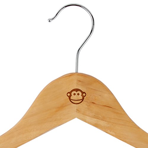 Monkey Face Maple Clothes Hangers - Wooden Suit Hanger - Laser Engraved Design - Wooden Hangers for Dresses, Wedding Gowns, Suits, and Other Special Garments
