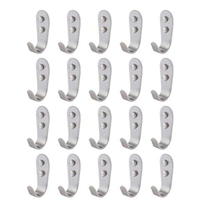 KES SUS 304 Stainless Steel Storage Organizer Hook Bathroom Single Robe Towel Coat Hook Rustproof Kitchen Utensil Utility Hanger SOLID Metal Heavy Duty Wall Mount, Brushed Finish, 20 Pack, A2062-P20