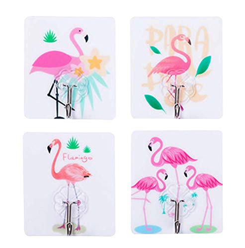 Black Temptation [Flamingo] 20 Pcs Practical Wall Hook Door Hooks Towel Hook Self Adhesive Hooks