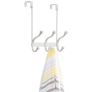 InterDesign York Lyra Over Door 3-Hook Rack, Pearl White