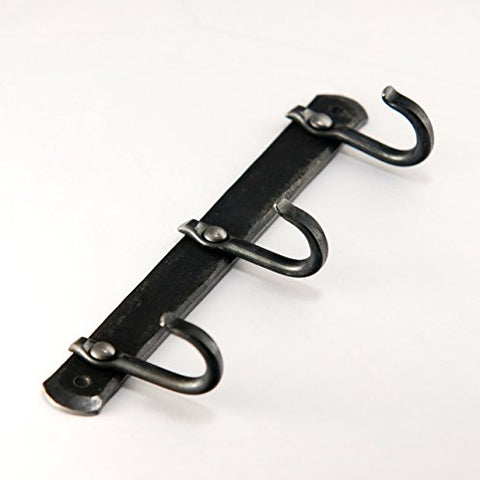 Clothing hooks, coat rack, hand forged.