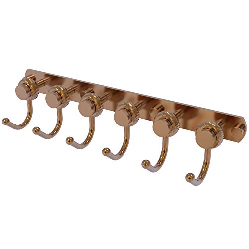 Allied Brass 920T-6-BBR Mercury Collection 6 Position Tie and Belt Rack with Twisted Accent, Brushed Bronze