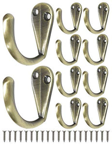 Kitchen Hardware Collection 10 Pack Wall Mounted Single Hook Coat Racks Antique Bronze Clothes Hanging Racks for Entryway Towel Racks in Kitchen Bathroom