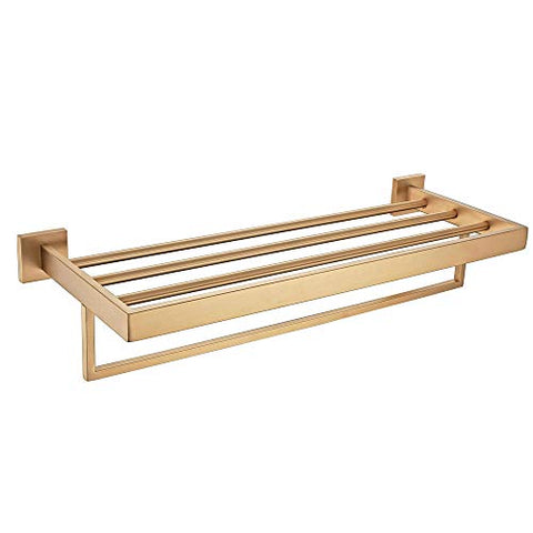 AOTAKE 23.6-Inch Bathroom Shelf Towel Rack Gold Stainless Steel Brushed Home Decoration Accessories