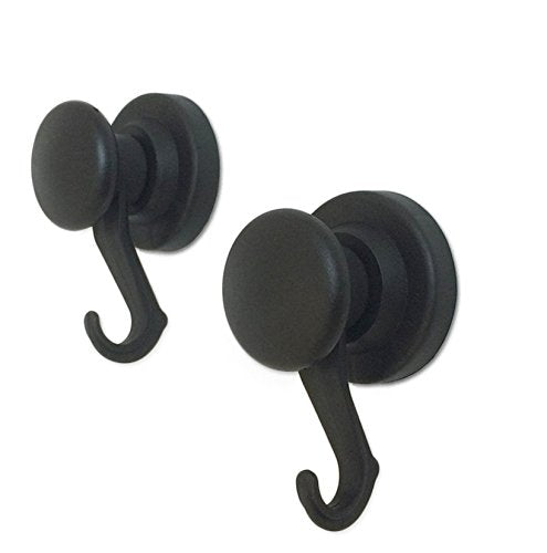 Madison Supply, Black, Super Strong, Resin and Rubber Coated Hook Magnets (2-pack Black)
