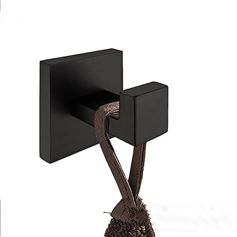 JYPHM Wall Mounted Towel Hook Modern Stainless Steel Coat Hook Bathroom Kitchen Black