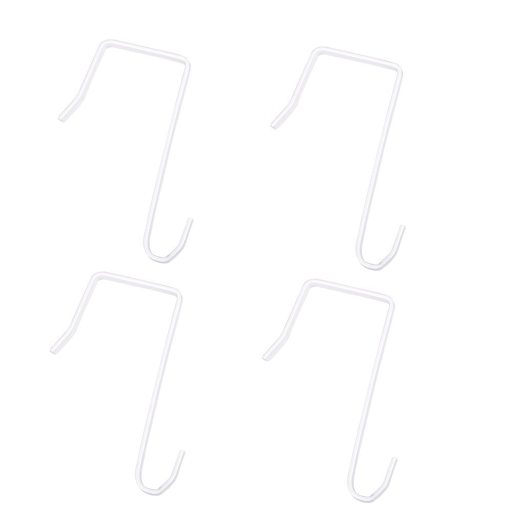 HanLingGG 4 Packs Over the Door Hanger Hook Pocket Chart Hanging Hooks Metal Space Saving Organizer for Coat, Towel, Bag, Robe,Clothes - White