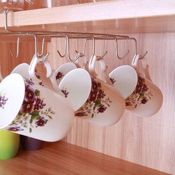 Closet Dangling Bait - Hook Stainless Steel Kitchen Storage Rack Cupboard Hanging Shelf Dish Hanger Chest - Shot Crotchet Suspension Glom Wall Mitt Pendant Hand Knock Come-On - 1PCs