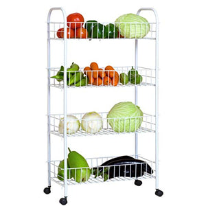 SHELFDQ Vertical Kitchen Vegetable Rack Floor Multi-Layer Vegetable and Fruit Belt Wheel Mobile Storage Rack Bathroom (Size : 502990)