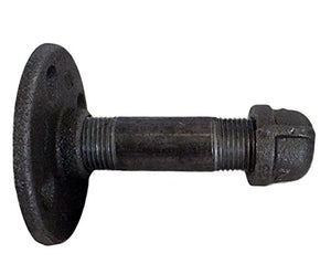 Industrial Pipe Coat and Hat Hook - Black Malleable Iron - 3 Inch - Heavy Duty