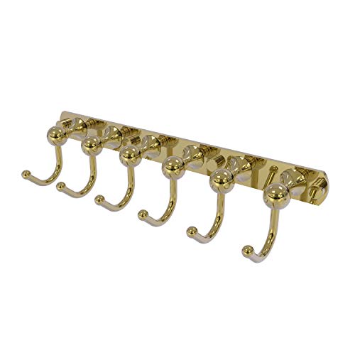 Allied Brass SL-20-6 Shadwell Collection 6 Position Tie and Belt Rack Decorative Hook, Unlacquered Brass