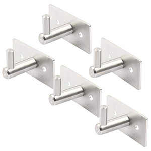 WEBI Heavy Duty SUS 304 Coat Bath Towel Hook Hanger Rail Bar with Single Hook, Brushed Finish, for Bedroom, Bathroom, Foyers, Hallways, Entryway,Office Storage & Organization,L-YZ01-5
