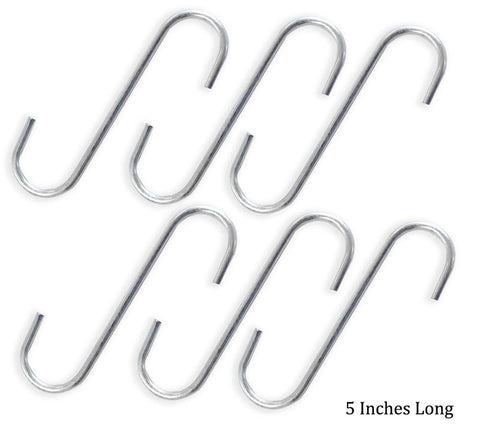 ToolEssentials 6 Piece Set of 5-Inch Metal "S" Hooks