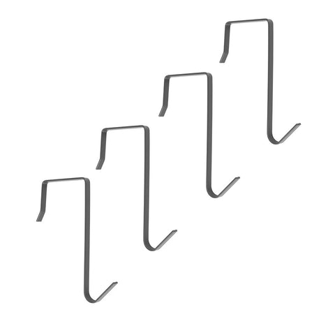 HanLingGG Over the Door Hanger Hook 4 Pack Dark Grey Pocket Chart Hanging Hooks Metal Space Saving Organizer for Coat Towel Bag Robe Clothes