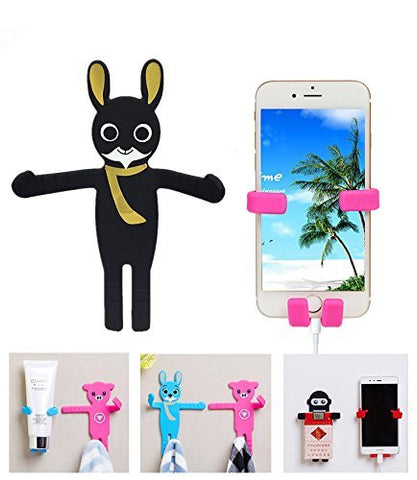 XUANTAI Silicone Stainless Steel Wall Hook Single Holder for Living Room Coat Hat Robe Hanger Bathroom Towel Kitchen Strong Heavy Duty Organizer Utensil Hook (Monkey)