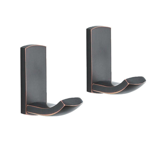 Bathroom Single Towel Wall Hook Oil Rubbed Bronze Bathrobe Coat Hanger Premium Brass Hand Towel Holder Organizer Heavy Duty Kitchen Lavatory Closet Hat Handbage Hanging Rack by BLISSPORTE (2-Pack)