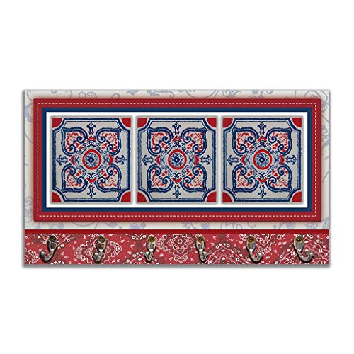 Formalivre Wall Rack Necklace Holder Key Holder Belt Holder Towel Holder - Red Tiles