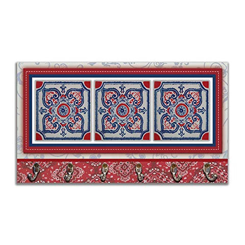 Formalivre Wall Rack Necklace Holder Key Holder Belt Holder Towel Holder - Red Tiles