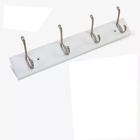 ANNSY Cool Coat Rack Natural Bamboo Coat Rack Wall Mounted Heavy Duty Hanger Hook Rack for Home and Office (White) 4 Hooks