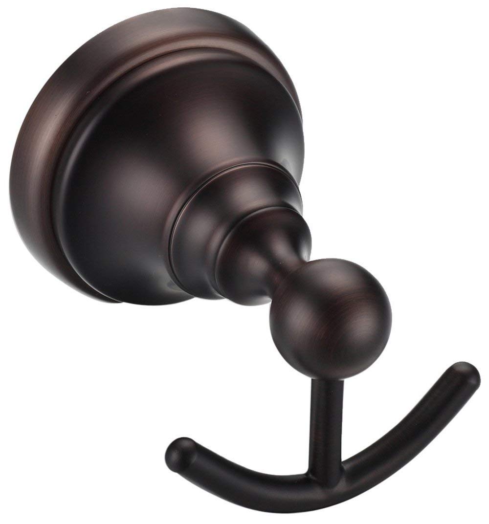 Maykke Boulder Double Towel and Robe Hook for Bathroom, Shower, or Kitchen Solid Brass Bath Robe Holder Coat Hanger in Bedroom 3 Colors to Choose from Oil Rubbed Bronze, OYA1031101