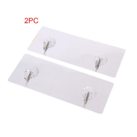 cyclamen9 Adhesive Sticky Hooks，2PCS Adhesive Hooks Utility Hooks Suction Cup Wall Hooks Hangers Heavy Duty Wall Hooks Waterproof Reusable Seamless Sticky Hook for Bathroom Kitchen Wall Door Ceiling
