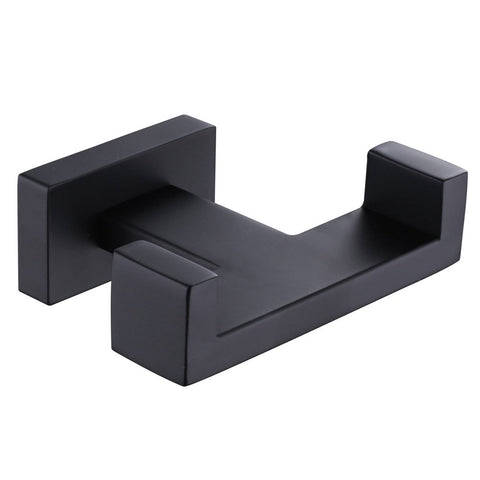 Double Towel Hook, Suyar SUS304 Stainless Steel Wide Hook Bath Towel Holder, Coat Kitchen Washcloth Hanger, Bathroom Double Robe Hook, Purse Clothing Hook Wall Mount, Matte Black