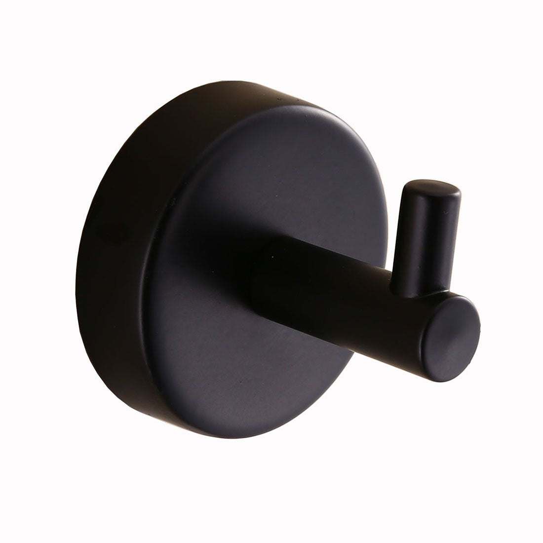 QiuQiu 304 Stainless Steel Kitchen Wall Mounted Towel Hooks Coat Matte Black Finished Robe Cloth Hanger Hooks, Round Base