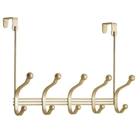 InterDesign York Lyra Over Door 5 Hook Rack, Pearl Gold