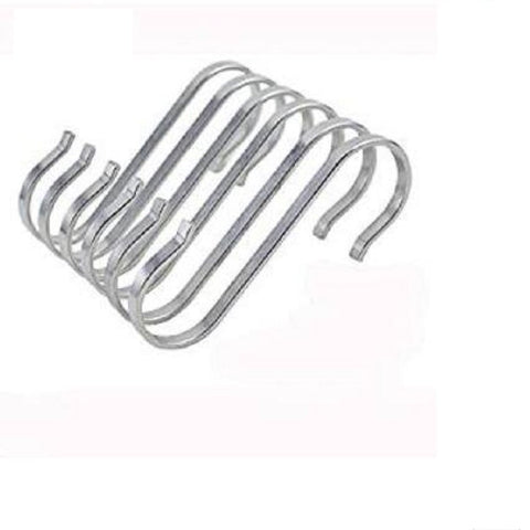 Hanging Hooks, Woreach 10Pcs Stainless Steel Flat S Shaped Kitchen Spoon Pan Pot Hanging Hooks Heavy Duty Hooks For Utensils,Plants,Towels,Gardening Tools,Clothes (Large)