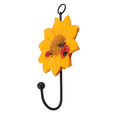 MonkeyJack EU Fashion Daisy Flower Wall Hook Hanger Clothes/Coat/Towel Storage Holder for Kitchen/Bath - Yellow, 14x8cm
