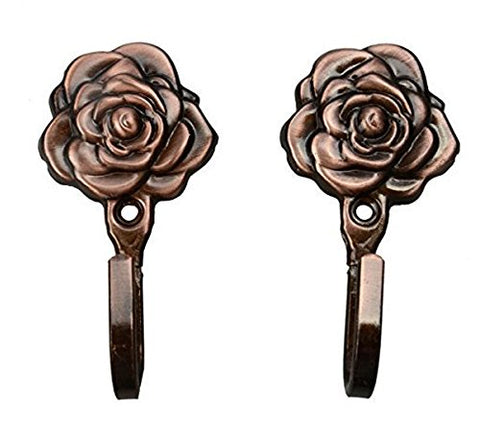 Fashionclubs Wall Mounted Rose Pattern Hanger Hook For Hat/Coat/Bag/Towel Pack of 2