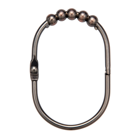 Wide Shower Curtain Ring REPLACEMENT, Stainless Steel, Oil Rubbed Bronze Finish, (Pack of 1 Hook), Perfect for Curved and Straight Shower Rods by 2LB Depot