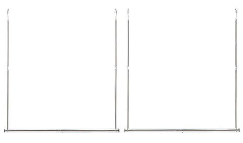 STORAGE MANIAC 2-Pack Adjustable Hanging Closet Rod, Double Hanging Closet Rod Organizer with Adjustable Horizontal Rod, Chrome