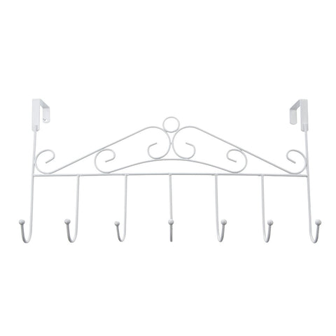 TOOGOO(R) 7 Hanger White Towel Hat Coat Clothes Wall Hook Over Door Bathroom
