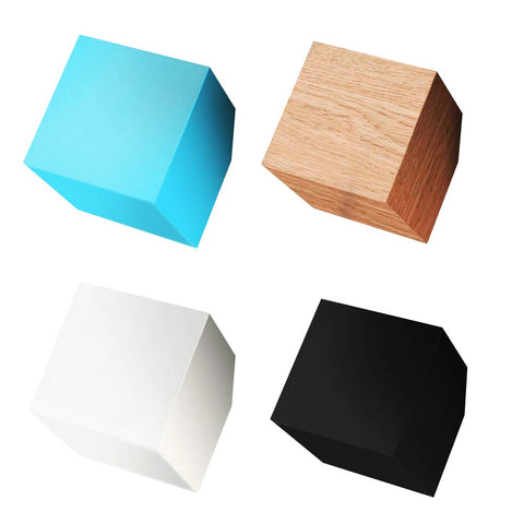 Anjuer 4 Hooks Coat Hat Clothes Robe Holder Hook Wall Hanger Wood (Black Wood White Blue)