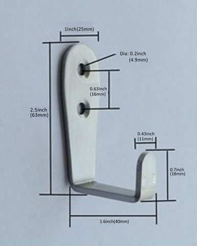 Deezio Stainless Steel Robe Hook Bath Towel Hooks Wall Hangers, Brushed Nickel, Pack of 20