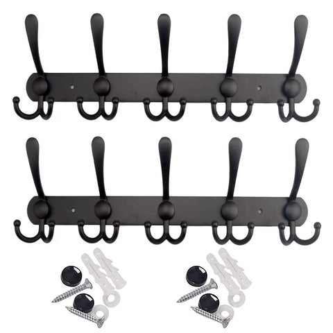 Wall Mount Coat Hook, Chrome Finish Coat Robe Hat Clothes Wall Mount Hook Hanger Towel Rack (15 hooks)