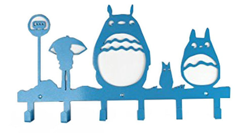 WGW Animal Cat Girl Pattern Classic Simple Metal Bag Hanger Coat Rack Clothing Heavy Hooks Blue