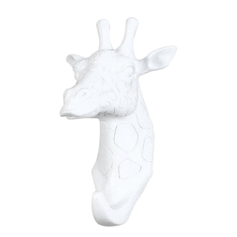 MagiDeal Decorative Giraffe Head Wall Mount Hanger Resin Coat Hat Hook Rustic 5 Colors - White, 9913cm