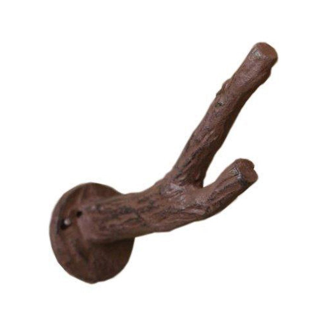 Cast Iron Branch Wall Hook | Wall Rack | Wall Mounted Coat Hook | Vintage, Rustic, Decorative | with Screws and Anchors | 5 " Long | CA-1506-05 (Rustic Blue)
