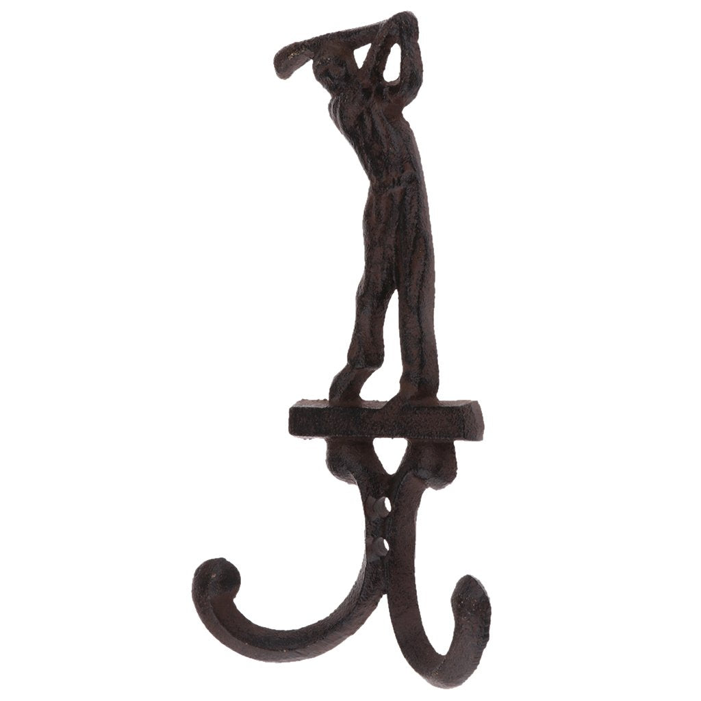 MonkeyJack Retro Rustic Metal Coat Hook Bedroom Bathroom Storage Hook Hanger for Home Cafe Shop Wall Decoration - Play Golf