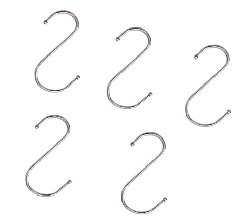 MXY S Hook S Shaped Hanging Stainless Steel Hooks Tool Pack of 5 PCS Metal Hooks Hangers for Home, Kitchen and Garage , Gardening Tools