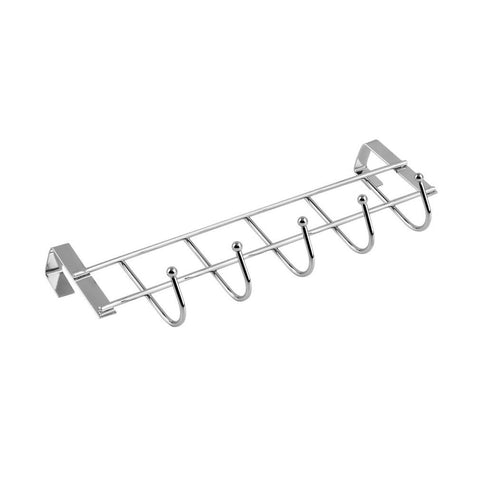 Over Door Home Bathroom Kitchen Coat Towel Hanger Rack Holder Shelf 5 Hooks