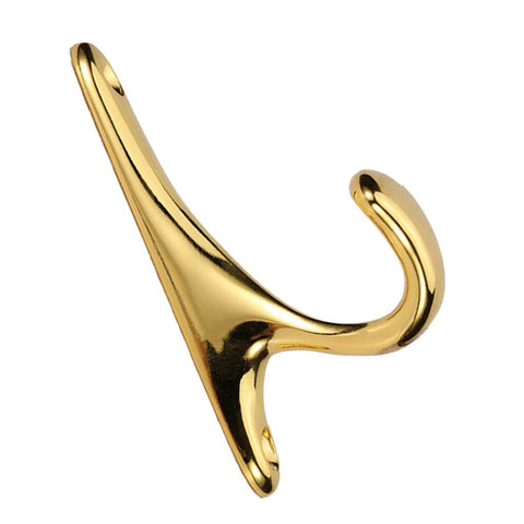 Dolity Vintage Wall-Mounted Hook Clothes Single Coat Hanger Door Hook Strong Durable - Gold