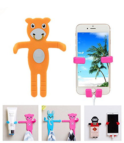 XUANTAI Silicone Stainless Steel Wall Hook Single Holder for Living room Coat Hat Robe hanger Bathroom Towel Kitchen Strong Heavy Duty Organizer Utensil Hook(Cow)