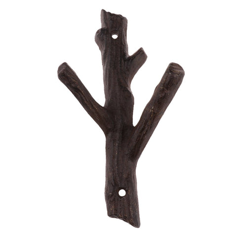 Dovewill Heavy Duty Metal Tree Branch Hooks Coat Key Hat Towel Clothes Hook Hanger Storage Rack - Brown
