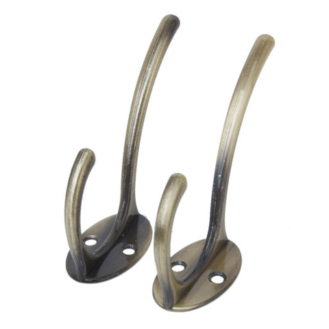TOOGOO(R) 2pcs Vintage Wall Mount Hanger Hooks for Clothes/Coat/Hat/Bag/Towel---Antique Bronze